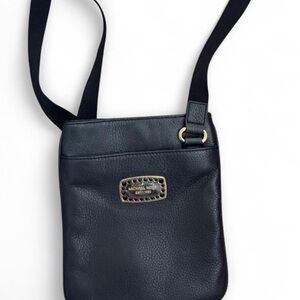 Michael Kors Black Leather Bag with Gold Logo